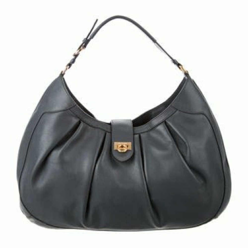 Blue-grey leather Salvatore Ferragamo hobo